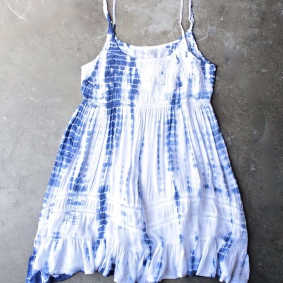 Blue and white beach dress. Baby doll - Picture 7 of 8